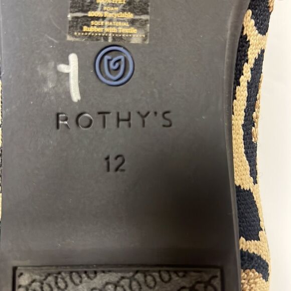 Rothy’s Black and Brown Animal Print Flats with round toe Sz 12 - Picture 7 of 8